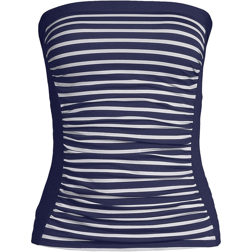 Striped Navy and White Bandeau Swim Top NWT